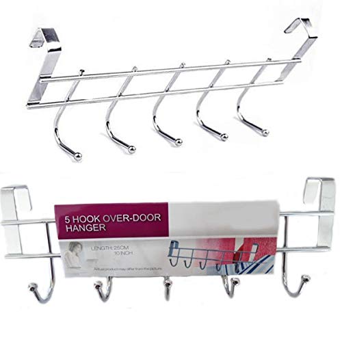 Metal Rail Multi Purpose Kitchen Storage Rack Kleine Kleiderhaken mit 5 Haken von Metal Rail Multi Purpose Kitchen Storage Rack