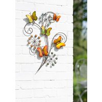 Schmetterlinge Und Blumen Wanddekoration.dekorative Figur, Schöne Garten/Haus Metall Wand Dekor, Handgefertigte Metallarbeit 23"x 16"Metalsculpture von MetalArtGallery