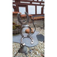 Hufeisen Katze Handgeschmiedet Aus Metall - Deko von MetalArtVicki