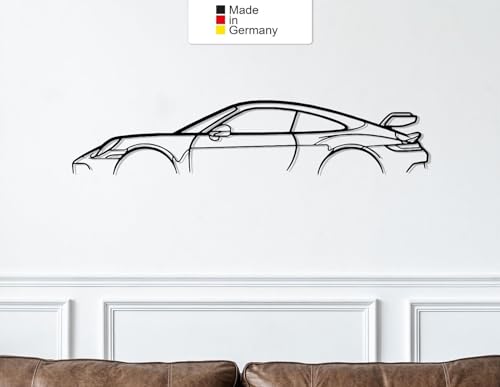 911 GT3 Model 992, Metall Wandbild, Wanddeko, Auto Silhouette, Metal Wall Art (Größe: 200 cm (78")) von MetalGiftsWorld