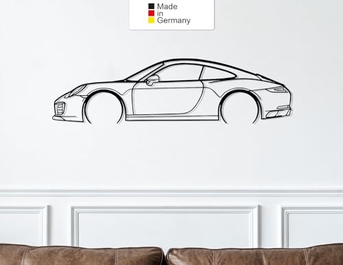911 Model 991, Metall Wandbild, Wanddeko, Auto Silhouette, Metal Car Wall Art (Größe: 25 cm (10")) von MetalGiftsWorld