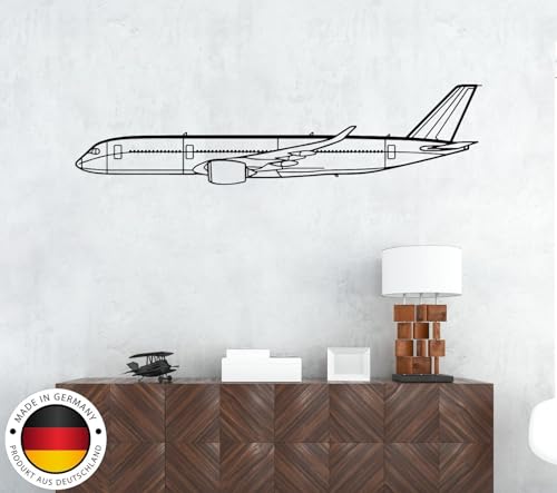 A350 Flugzeugsilhouette, Flugzeug-Metalldekor, Wandkunst aus Metall (Größe: 31" / 80 cm) von MetalGiftsWorld