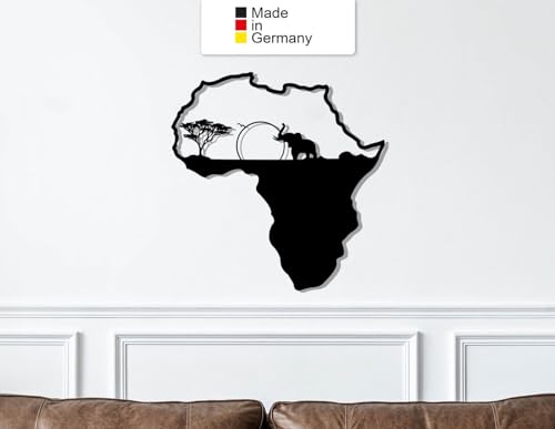 Afrikanischer Elefant, Metall Wanddeko, Wanddeko Aus Metall, Wandbild aus Metall (Größe: 30 x 30 cm) von MetalGiftsWorld