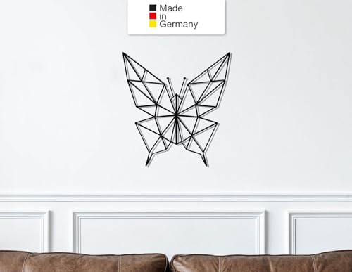 Geo Schmetterling, Metall Wanddeko, Wanddeko Aus Metall, Wandbild aus Metall (Größe: 40 x 37 cm) von MetalGiftsWorld