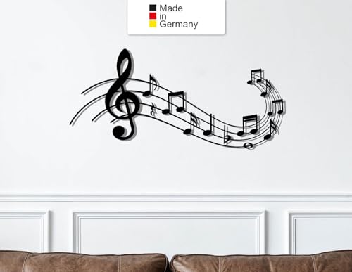 Music, Metall Wanddeko, Wanddeko Aus Metall, Wandbild aus Metall, Metal Wall Art (Größe: 30 x 14 cm) von MetalGiftsWorld