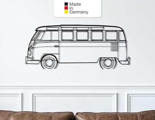 VW T1 Bulli, Metall Wandbild, Auto Silhouette, Metal Car Wall Art, VW Samba (Größe: 100 cm (39")) von MetalGiftsWorld