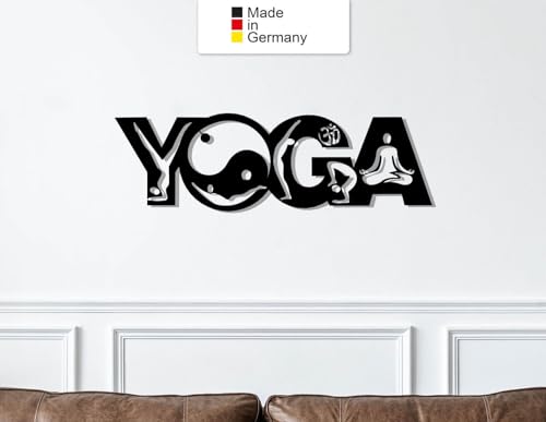 Yoga, Metall Wanddeko, Wanddeko Aus Metall, Metal Wall Art, Wandbild aus Metall (Größe: 30 x 9 cm) von MetalGiftsWorld