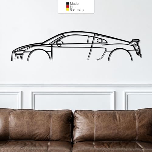 for AUDI R8 MK2, Metall Wandbild, Wanddeko, Auto Silhouette, Metal Car Wall Art (Größe: 137 cm (54")) von MetalGiftsWorld