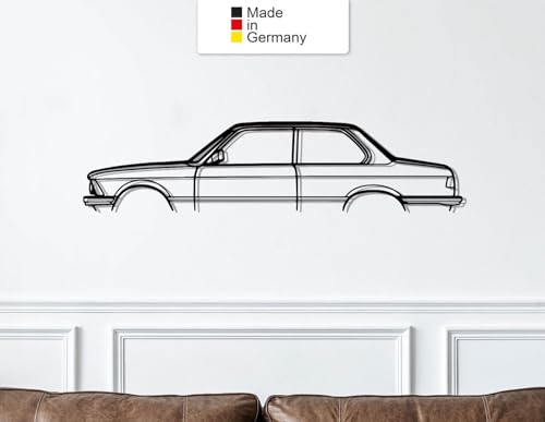 for BMW E21, Metall Wandbild, Wanddeko, Auto Silhouette, Metal Car Wall Art (Größe: 100 cm (39")) von MetalGiftsWorld