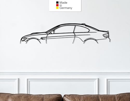 for BMW E92 M3 Classic, Metall Wandbild, Wanddeko, Auto Silhouette, Metal Wall Art (Größe: 137 cm (54")) von MetalGiftsWorld