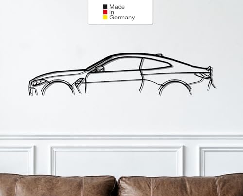 for BMW M4 G82, Metall Wandbild, Wanddeko, Auto Silhouette, Metal Car Wall Art (Größe: 100 cm (39")) von MetalGiftsWorld