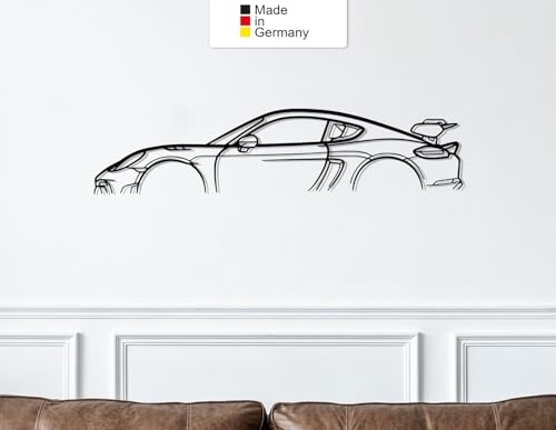 for Porsche 718 GT4 RS, Metall Wandbild, Wanddeko, Auto Silhouette (Größe: 49 cm (19")) von MetalGiftsWorld