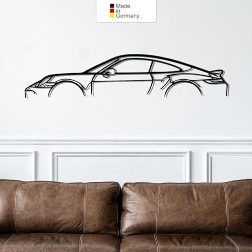 for Porsche 911, Metall Wandbild, Wanddeko, Auto Silhouette, Metal Car Wall Art (Größe: 49 cm (19")) von MetalGiftsWorld