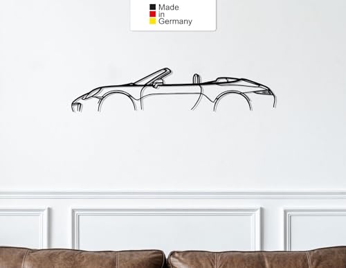 for Porsche 911 model 991 Cabriolet, Metall Wandbild, Wanddeko, Auto Silhouette (Größe: 69 cm (27")) von MetalGiftsWorld