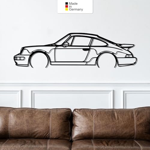 for Porsche 964, Metall Wandbild, Wanddeko, Auto Silhouette, Metal Car Wall Art (Größe: 200 cm (78")) von MetalGiftsWorld