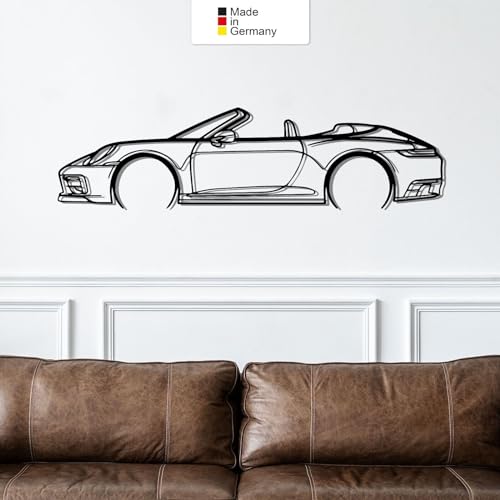 for Porsche 992, Metall Wandbild, Wanddeko, Auto Silhouette, Metal Car Wall Art (Größe: 100 cm (39")) von MetalGiftsWorld