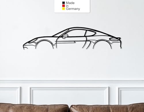 for Porsche Cayman 718 Classic, Metall Wandbild, Wanddeko, Auto Silhouette (Größe: 100 cm (39")) von MetalGiftsWorld