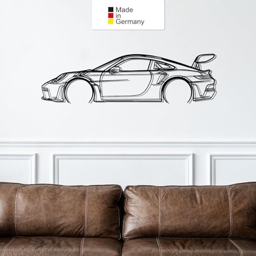 for Porsche GT3, Metall Wandbild, Wanddeko, Auto Silhouette, Metal Car Wall Art (Größe: 100 cm (39")) von MetalGiftsWorld