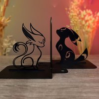 Buch-Liebhaber-Geschenk Anime Buchstützen Schwarze Füchse Manga Niedliche Metall Einzigartige Tier Buchstütze Fuchs Kinderzimmer Dekor von MetalHomeLab
