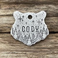Bären Hundemarke, Haustier-Id-Marke, Personalisiertes Halsband, Forest Grizzly von MetalHounds