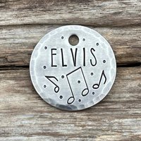 Dog Tag, Erkennungsmarken Für Hunde, Der König, Musiknoten, Musik-Erkennungsmarke, Haustier-Id-Marke, Personalisierte Hundemarke, Musical von MetalHounds