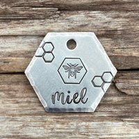 Dog Tag, Erkennungsmarken Für Hunde, Tags, Haustier Id-Tag, Die Honigbiene, Personalisierte Hundemarke, Halsband Id-Tag von MetalHounds