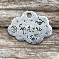 "Drachenmarke, ""Dog Tag"" Für Hunde, Benutzerdefinierte Hundemarke, Drache Erkennungsmarke, Mittlere Wolke, Wolkenuniversum, Personalisiert von MetalHounds