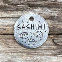 Erkennungsmarke, Erkennungsmarke Für Hunde, Sushi Hundemarke, Haustiermarke, Der Sashimi, Personalisierte Sushi, Hundehalsbandmarke von MetalHounds