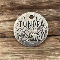 Erkennungsmarke, Erkennungsmarken Für Hunde, Sterne, Berge Und Bäume, Die Mama Bär, Haustiermarke, Personalisierte Hundemarke, Individuell von MetalHounds