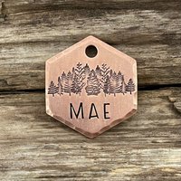 Hundemarke, Erkennungsmarke Für Hunde, Erkennungsmarke, Haustier-Id-Marke, Personalisierte Bergbäume Marke, Metall Kathedral Pines von MetalHounds