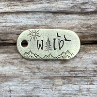 Hundemarke Für Hunde, Reißverschluss, in Die Wildnis, Hand Gestempelt Schlüsselbund, Benutzerdefinierte Haustiermarke, Personalisierte von MetalHounds