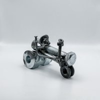 Traktor Schrauben Und Muttern Figur Bauernhof Bauernhaus Stil Metall Geschweißte Kunst Kunstwerk Skulptur von MetalLaineArtistry