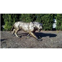 Bronze Gegossener Tiger Aus Brasilien Importiert, Schöne Wohn - Und Gartenstatue Kunst von MetalManChad