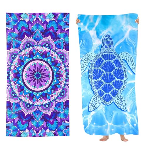 MetalNuts Strandtuch Mikrofaser – 2er Set XXL Strandtücher 180×80 cm, Schnelltrocknendes Strandtuch für Urlaub, Strand & Pool, Weiches Reisetuch als Strandlaken, Leicht & Hautfreundlich von MetalNuts
