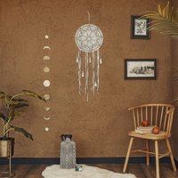 A-Symmetrie Traumfänger Wandbehang, Handgemachter Makramee Behang, Gutes Dekor, Weiße Faser von MetalWallLetter