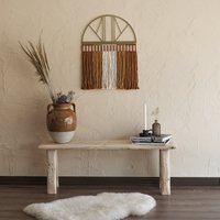 Boden Metall Makramee Wandbehang, Boho Garn Wanddekor, Chic Handgewebter Wandteppich, Erdtöne von MetalWallLetter