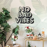 No Bad Vibes Metall Wandkunst, Positive Zeichen, Wandschild, Dekor, Wohnkultur Ideen, Geschenk Für Sie, Good Zeichen von MetalWallLetter