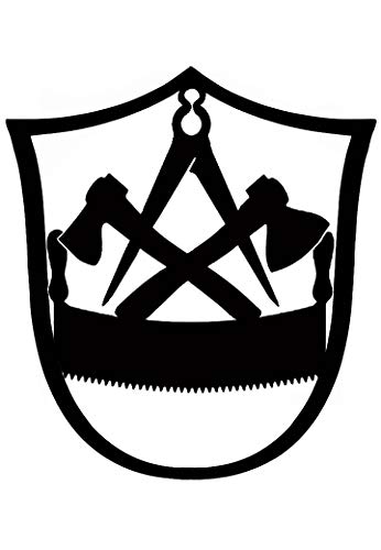 Metall-Design-Dithmarschen Innungsschild Zunftzeichen Zimmermann in WAPPENFORM H= 40cm-90cm aus Stahl Handwerk Schild Bretter Dachpfannen (60cm) von Metall-Design-Dithmarschen