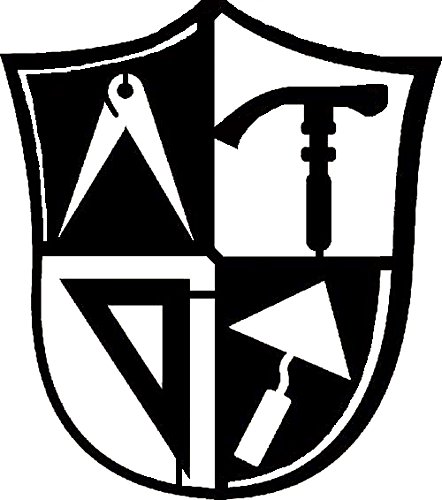 Metall-Design-Dithmarschen Maurer Zunftzeichen in WAPPENFORM H= 40cm-90cm aus Stahl stark wie das Handwerk der Maurer (40cm, Schwarz) von Metall-Design-Dithmarschen