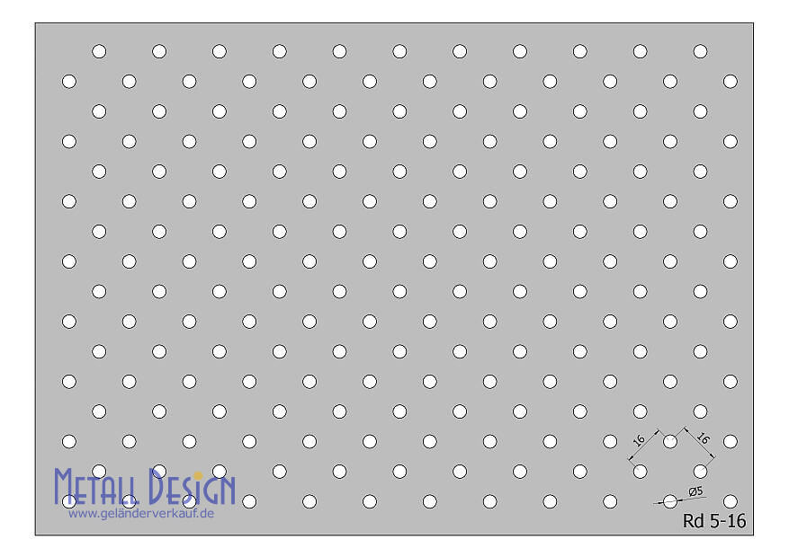 Lochblech Rundlochung Rd-5-16 Lochblech Rundlochung Rd-5-16 von Metall Design Shop