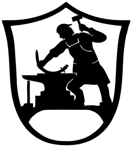 Metall-Design-Westküste SCHMIED am Ambos in Wappenform 40cm - 100cm Zunftzeichen/Innungsschild Logo aus 3mm Stahl (50 cm) von Metall-Design-Westküste