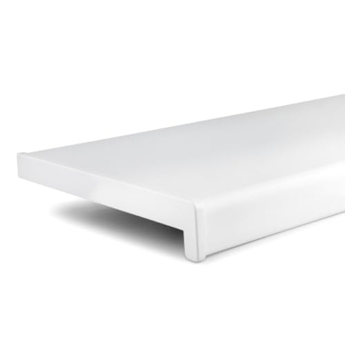 TJ Fensterbank Innen I 35 x 200 cm I weiß I hochwertige PVC Fensterbank mit Seitenabschluss I Fensterbrett kratzfest & feuchtigkeitsundurchlässig I pflegeleichter & langlebiger Fenstersims für Innen von Metall- & Kunststoffhandel Thomas Jäkel