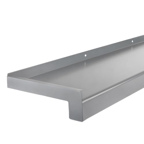 TJ Fensterbank Außen Aluminium Silber E6/EV1 130 mm x 2000 mm/robuste Fensterbank Außen Aluminium in Silber/einfach montierbare Alu Fensterbank Außen/Fensterbrett Außen Made in Germany von Metall- & Kunststoffhandel Thomas Jäkel