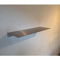 Edelstahl Wandregal, Küchenregal, Schwebendes Regal, 30-118 cm Lang, 10-30cm Breit, Beidseitig Geschliffenes von MetallbauKuhlmann
