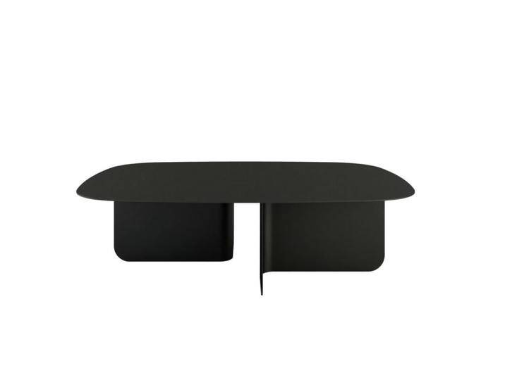 Metallbude Livia Couchtisch mit organischer Form aus Metall - Metall schwarz pulverbeschichtet, Industrial, Modern von Metallbude