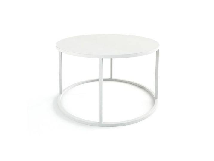 Metallbude Vesina X Couchtisch aus Metall in verschiedenen Größen - Stahlrohr weiß pulverbeschichtet , 35 , 80, Industrial, Modern von Metallbude