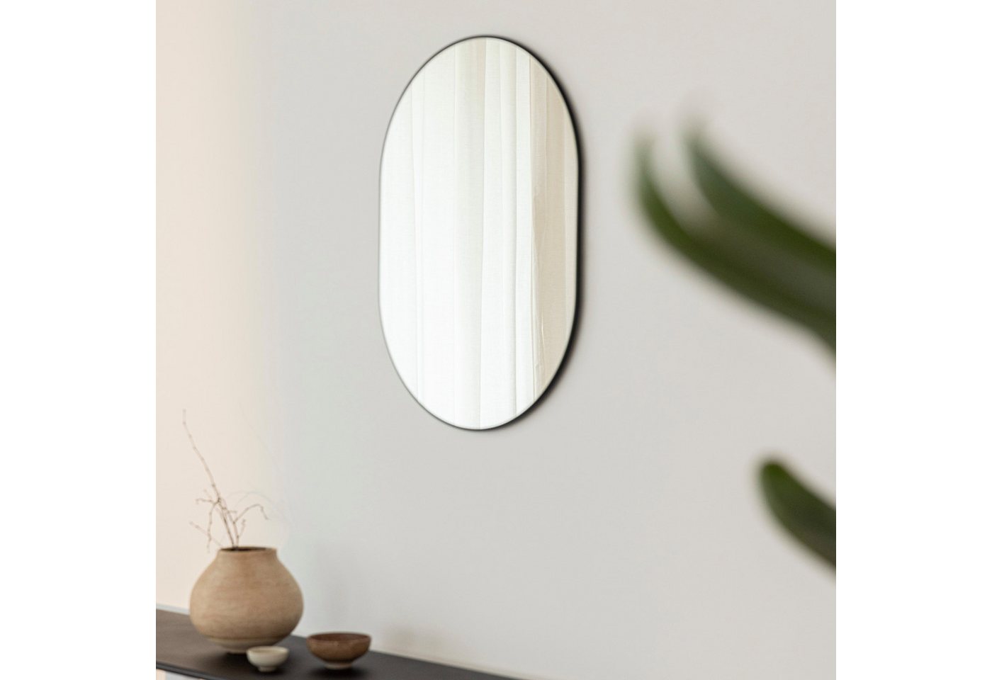Metallbude Wandspiegel CAYA, oval, minimalistisches Design, 57 x 41 cm von Metallbude