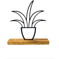Deko Blumen Pflanze Tischdeko Metalldeko Stehend Aufsteller Holzdeko Eingangsbereich Mitbringsel Geschenk Büro Küche von Metallerei
