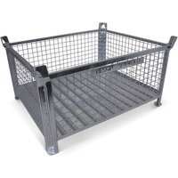 HESON® Industrie-Gitterbox, Wände feststehend, feuerverzinkt, HxBxT 600 x 1.200 x 800 mm von HESON®