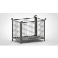 HESON® Industrie-Gitterbox, Wände feststehend, lackiert, HxBxT 900 x 1.200 x 800 mm, mausgrau von HESON®